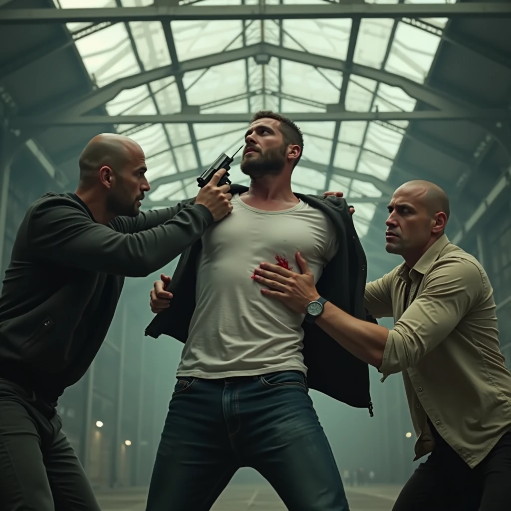 A group of gangsters kidnapped a handsome mature male policeman, stripped his clothes, and touched and played with every part of his body. Chest muscles! Chest hair! Movie texture! Enjoying but struggling expressions!!