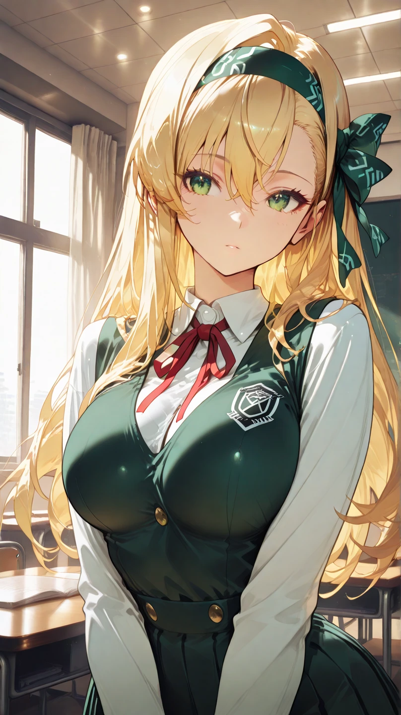 8kんで(A sloppy smile, The face we&#39;re looking for, Mischievous face:1.9)
8kんで机がある、Sitting in a chair:1.9
((woman,Huge breasts, (Huge breasts:1.4),Are fat,とても唇が赤いHuge breastsを強調,Big Ass,Narrow waist,Long legs,Green Eyes座っている)) 
8k((((Anime Style),(The facial expression is good))))8k(((((Anime Style)Green Eyes)))) 8k((blazer))8k((Frontal cut))8k((student))
8k((Beauty))((studentblazer15歳student服 緑のネクタイ, blazer, Pleated skirt))
8k(((resting one&#39;s elbows on the desk:1.3))) 8k(Restaurant with large window seating:1.3)
8k(Close-up of the face:１.５)
8kんで(((((Staring at me))))) 8kんで(((((Hands on your face)))))
Staring at me8kんで(Mischievous face, Depict the face clearly:1.5)8k(womanの手の描写が上手い)