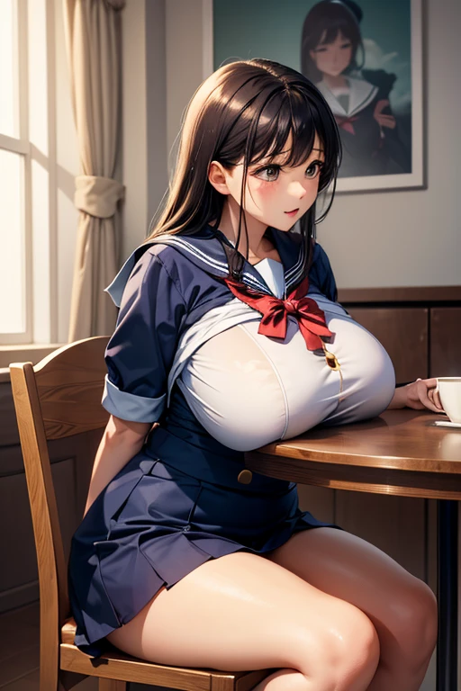 nsfw, (highly detailed beautiful face and eyes:1.2), (((lying))), nsfw, sagisawa fumika, long hair, hairband, ((Sailor School uniform)), ((huge breasted)), Brown panties under pantyhose, torn pantyhose, pussy cutout pantyhose, ((white pantie)), 1girl, solo, (lift shirt:1.5), (show off breasts:1.5), (spread legs, legs up), (pleated mini skirt:1.3), from below, (white pantie, lift skirt, pantie shot, blush), (blushing:1.6), (town overview), detailed landscape, (best quality,masterpiece:1.2), intricate details, extremely detailed,8k resolution, natural lighting,