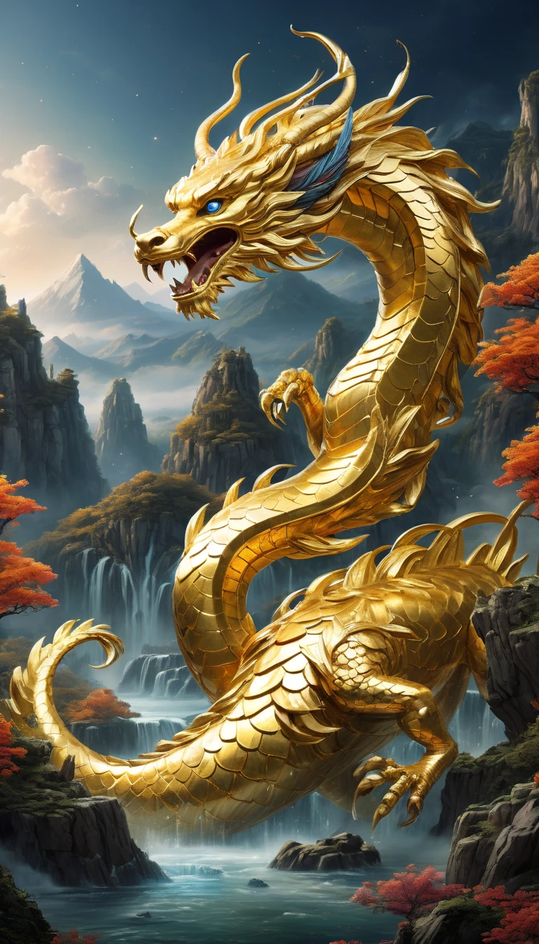 ((Golden:1.4)), (mythical creatures) , (sacred existence), (Mythical Creatures), (myth), (make), (Xuanwu), (Qinglong), (White Lake), (Juke), (Majestic), (Powerful), (Mysterious), (wonderful), (magical), (ether), (It was magic), (sacred), (Majestic), (mythical realm), (Mysterious獣のような風景), (null), (Extraordinary), (magic), (Otherworldly), (Ancient), (eternal), (Majestic), (wonderful), (Awe-inspiring), (universe), (on the null), (mythical creatures:1.1), (wonderful details), (Very detailed), (Bright colors), (ether light), (wonderful scenery), (divine essence), (attractive), (mythical atmosphere), (masterpiece:1.2), (Very detailedな), (Inspired by God), (wonderful), (ether beauty), (mythical storieysterious legends), ((in front:1.4))