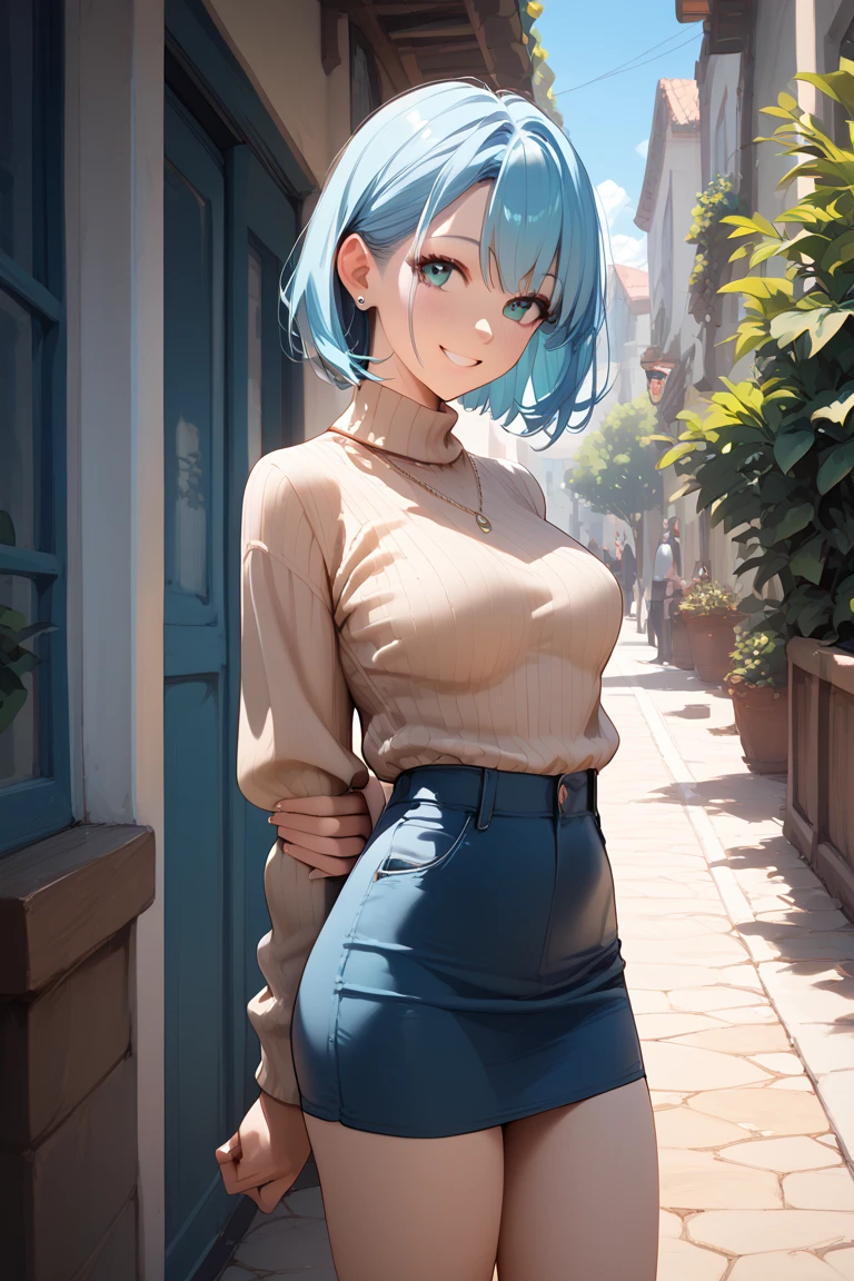 (highest quality,4K,High resolution,masterpiece:1.2),Very detailed,Beautiful details, Teenage body,Expressions of joy,Furina character, 16-year-old teenager,
 Happy expression,Walking around the city, Shiny Hair,brake,	jeans,	jumping
