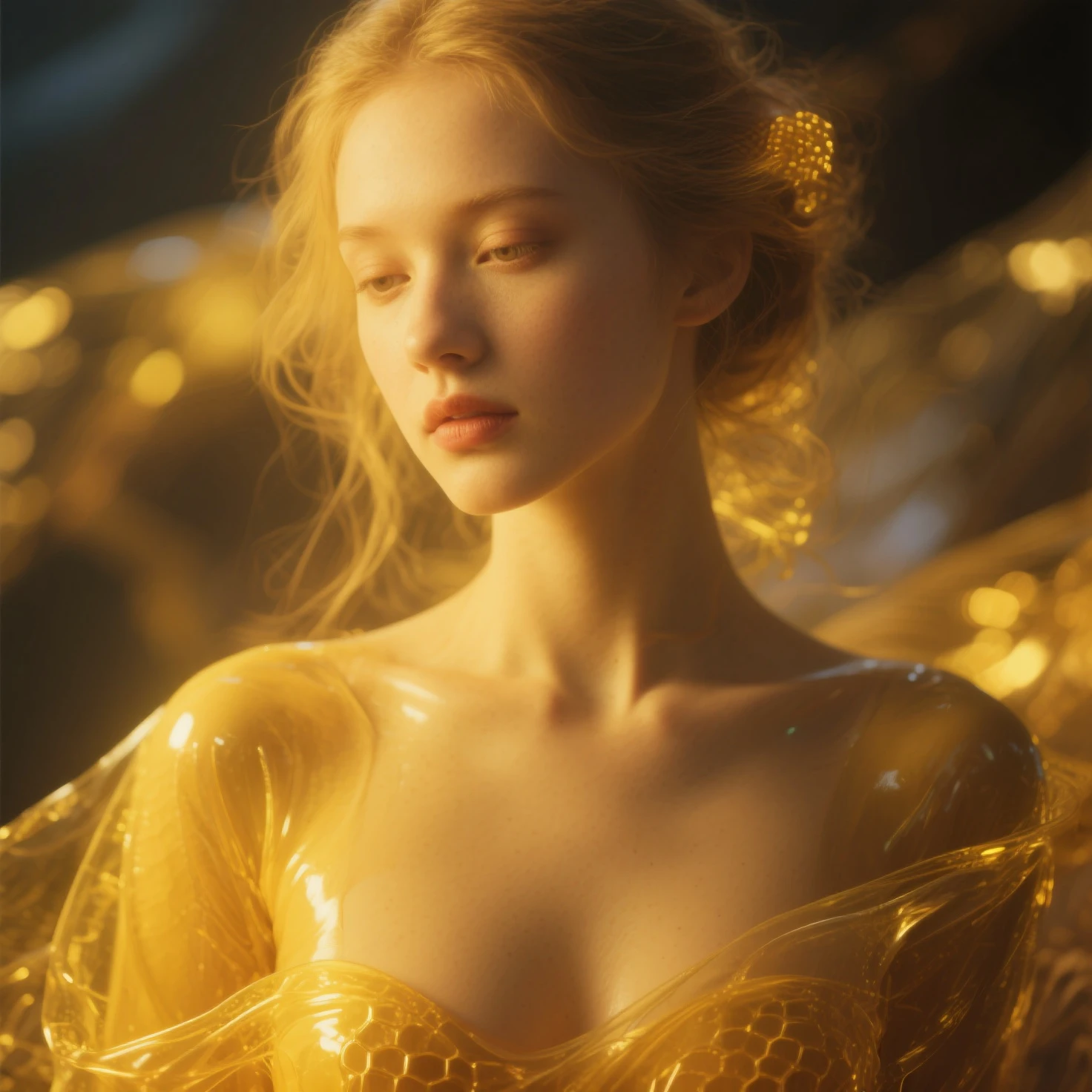 Splash Art, A close-up of liquid glowing gorgeous lady made of color,  Golden, White, pastel, green, silver, filigree, filigree detailed , , Color drops, Plague waves,  splash style of color paint, hyper detailed intricately detailed, illusory engine, Fantastical, intricately details, Splash screen, Complementary colors, fantasy, concept-art, 8K resolution, Deviantart's masterpiece, Oil painting, Heavy strokes, paint drips, splashart, , Fantasy art,  author：yanjun cheng, Guviz, by Atey Ghailan, greg rutkovsky, greg tocchini,,  sakimichan , Bovoort, Art germ, Phlegm sputum, phlegm. concept-art, Center the composition for perfect composition, Centered, intricated pose, iintricate, looking toward the viewer