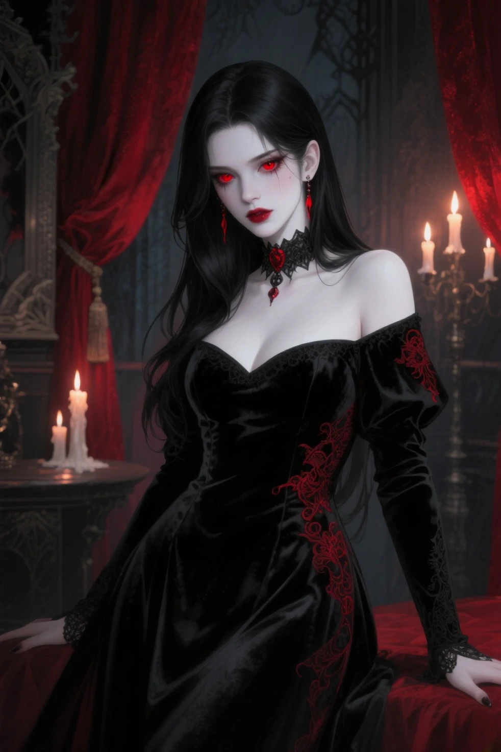 breathtaking, black snake, pale skinny demon, smirking, long dark hair, dark art nouveau, dark make up, burgundy lips, dark pink, silver jewelry, seductive, evil, goth, fairy grunge



