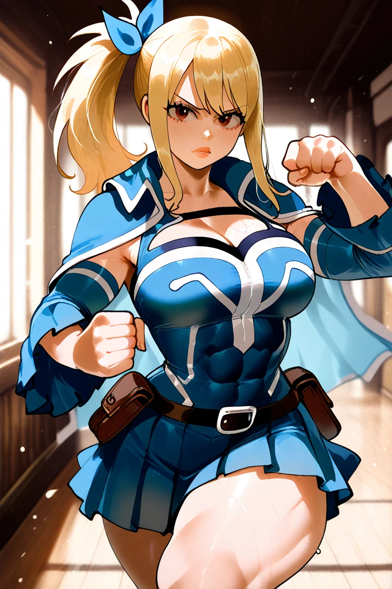 sapphire the street fighter character by person street fighter street fighter, person, person, kat, person, person, character, person, character design, character art, 1girl, solo, gloves, Blonde hair, braid, breasts, dougi, headband, fingerless gloves, one eye closed, RED eyes, long hair, large breasts