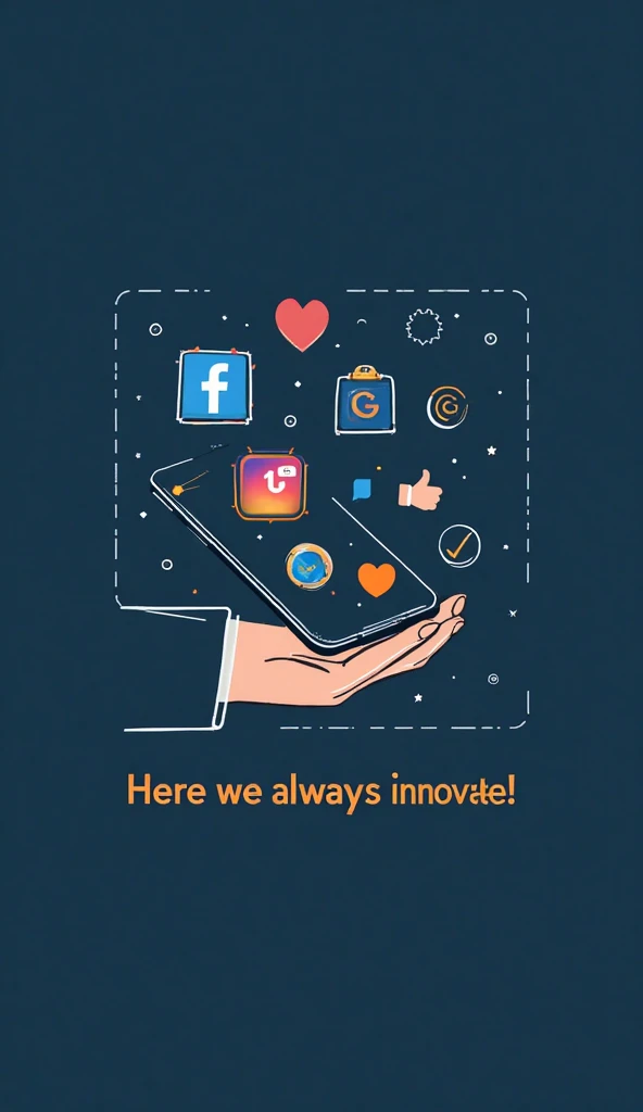 Mobile phone Display, on showing facebook feed