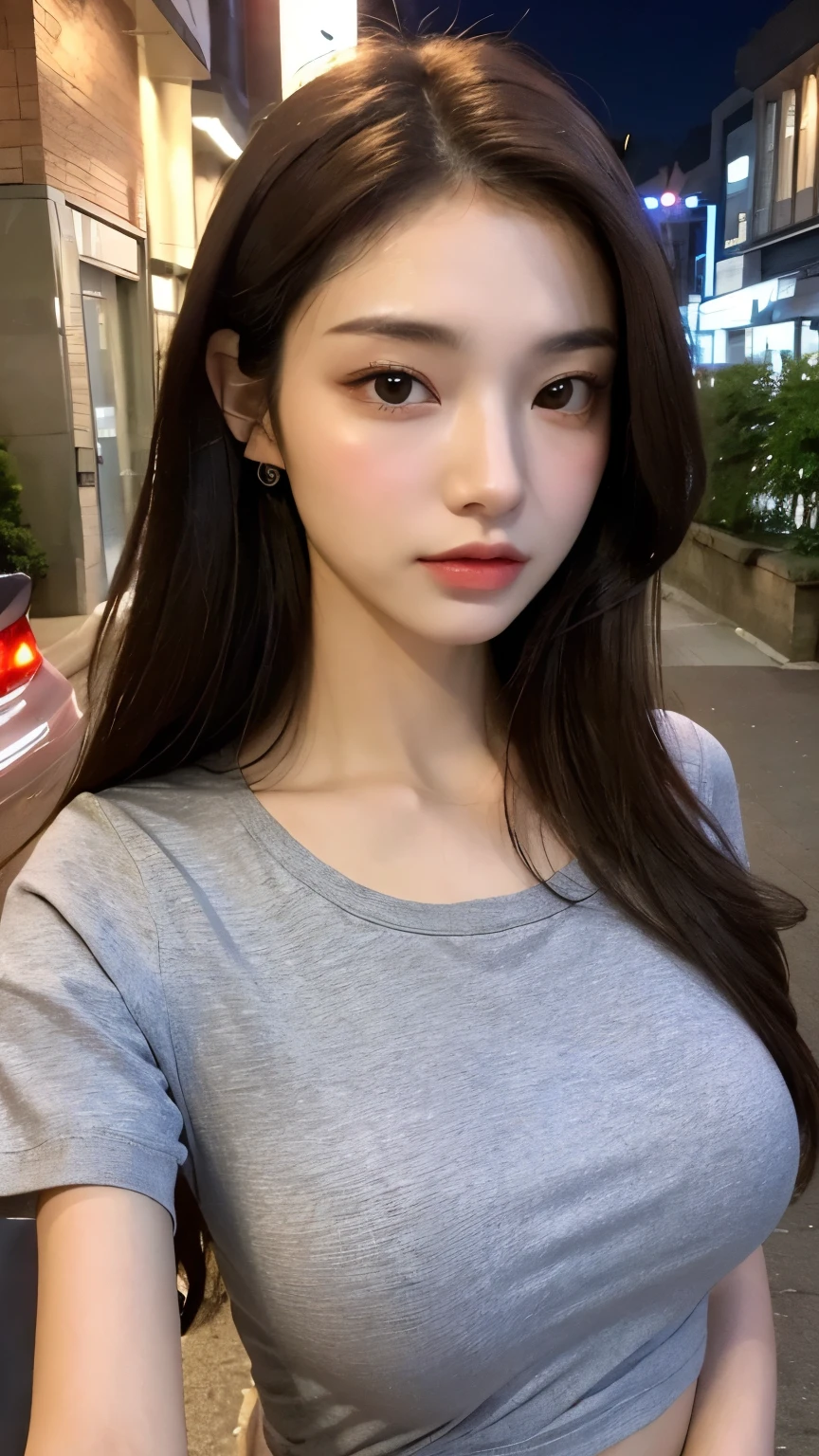 8K,best quality, ultra high resolution, (realistic:1.4), (real skin texture:1.3), (selfie angle),1 woman,shirt