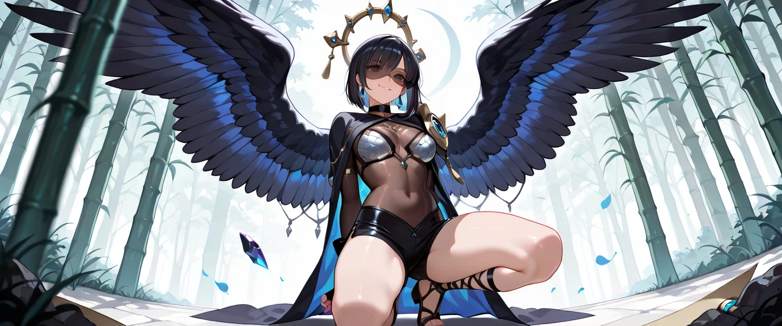 Highest Quality, masterpiece, beautifully detailed eyes, large breasts, makeup, glossy lips, full lips, scared, (tears, crying), (quicksand:1.3), albedo, albedo is nude, albedo has big ass, albedo has large breast, (tape gag), (tape bound), (arms bound), partially submerged, albedo \(overlord\), white horns, demon horns, slit pupils, black wings, feathered wings