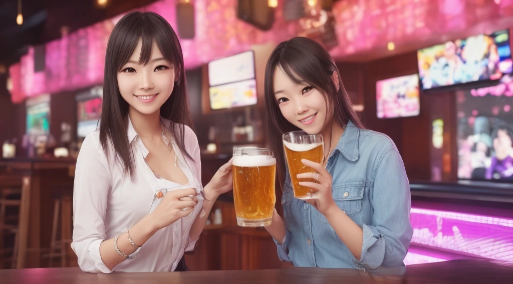 highest quality、High resolution、Detailed Background、(Beautiful face in every detail:1.4)、Anatomically correct、(Draw the usual number of fingers:1.2)、(Detailed facial expressions)、(Detailed eyes:1.2)、(Detailed eyes:1.2)、Beautiful, smooth skin、Beautiful girl in her 20s、(Three Women)、(Huge breasts:1.3)、(Highly detailed face:1.4)、Brown Hair、Black Hair、cute hair color、ponytail、Bobcut、Braided long hair、Wavy Hairstyle、well-groomed eyebrows、Perfect body line、Cowboy Shot、
(Two women having a good time with friends in a beer garden with beautiful views of Tokyo Bay:1.5)、
Going to a beer garden with friends and family can create a more enjoyable atmosphere.、Gathering with a large group of people will increase the excitement and make for a memorable experience.、
Mr.々There are many different types of beer on offer, so please try the beer that interests you.、We also recommend enjoying craft beer and local beers.、
You can also enjoy delicious food along with your beer.、
sausage、potato、Pizza etc.、Choose a dish that goes well with beer、
Occasionally there will be live music and entertainment、
You can have more fun by dancing and singing along to the music.、
It is important to have a comfortable seat or table、
A beer garden where you can enjoy beer and cocktails while taking in the beautiful view of Tokyo Bay.、
A casual style is recommended、Pairing denim shorts or chinos with a cute blouse or cut-and-sew top is perfect for a relaxed look.、Choose comfortable, cool shoes such as sneakers or sandals.、cute