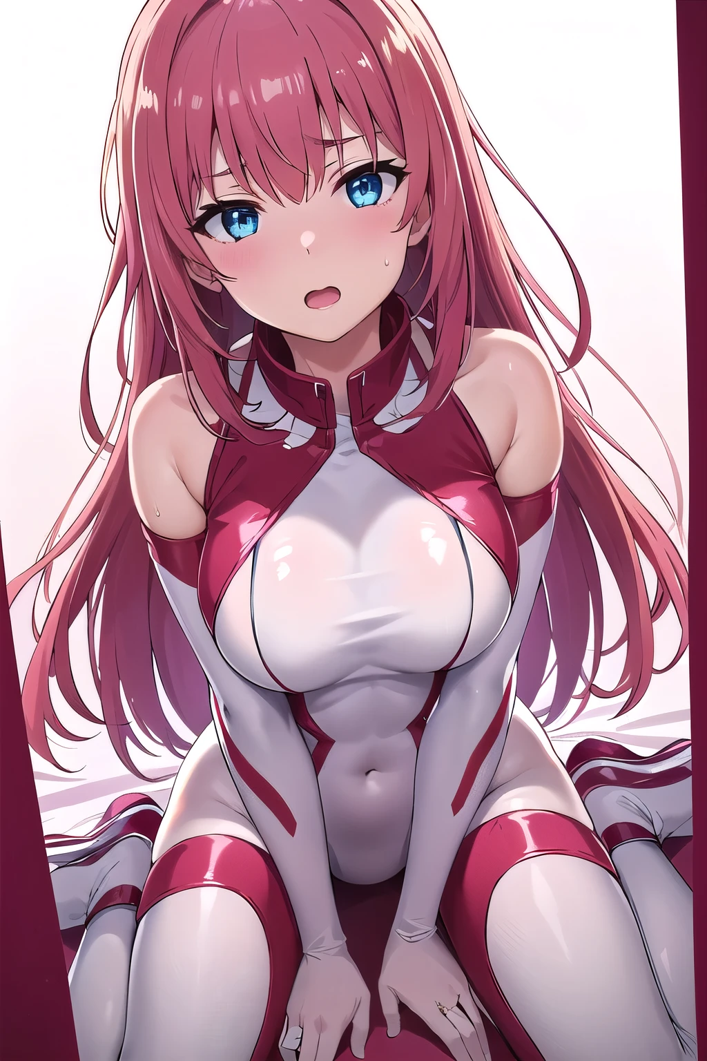 nsfw:1.2,(( Highest quality, High resolution, Hmph, Pixel perfect, 4K, Hmph, Hmph))), 1 girl, single, alone, Beautiful woman、I could see the whole body、 ((Medium Wavy Hair, bangs, Redhead、Yellow headband、)), ((Brown eyes, Beautiful eyelashes, Realistic eyes)), ((Detailed face, blush:1.2)), ((Smooth texture:0.75, Realistic texture:0.65, Realistic:1.1, Anime CG style)),Embarrassed face、 Big Breasts、((((Sweaty all over)))), Dynamic Angle, Perfect body,Sitting with legs apart in M position、(Exposing your buttocks.、Spread your legs、cover your chest with your hands),(Pink Ranger), (alone) (Blue jumpsuit), (Minkit), Pink Darth, Under the belt, White gloves with pink diamond design, (White boots with a pink diamond design), (1), Smile at the audience,(Sunny Tokyo background:1.2), colorful, thin waist and thick hips, Wear tight-fitting clothing, Fits your beautiful body, White skin, , Big Breastsが垂れる, Crazy Expansion, Larger than the shoulder blade, Hourglass illustration, The pelvis is Larger than the shoulder blades, thick, Fitness Model, Red cheeks, I breathe, Sweaty, Soaking wet, Laughter、((advertisement))、Super High Leg Cut、Magazine Cover、Overflowing Sex Fluids:1.5、vagina、((SEX:1.5))、Strong man、penis