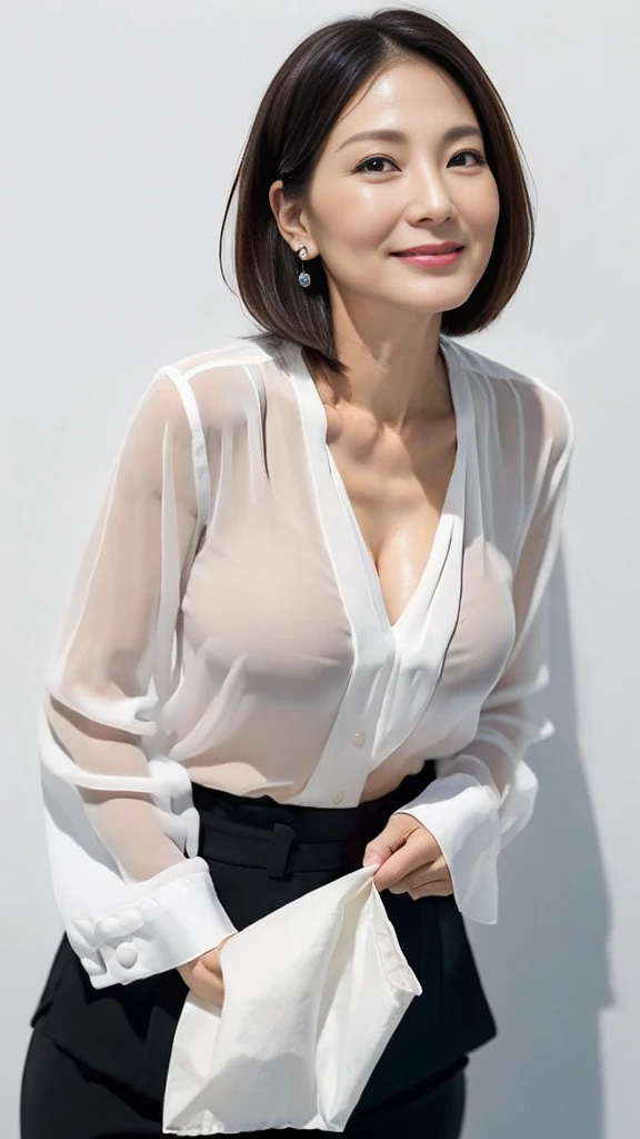 ((highest quality, 8k, masterpiece: 1.3)), sharp: 1.2, Perfect body beauty: 1.4, Slim Abs: 1.2, ((Layered Hairstyles, Big Breasts: 1.2)), (Wet White Button Long Shirt: 1.1), (rain, street: 1.2), Wet: 1.5, Highly detailed face and skin texture, Beautiful Eyes, double eyelid, Side view of the camera,Glasses,Unhook the shirt