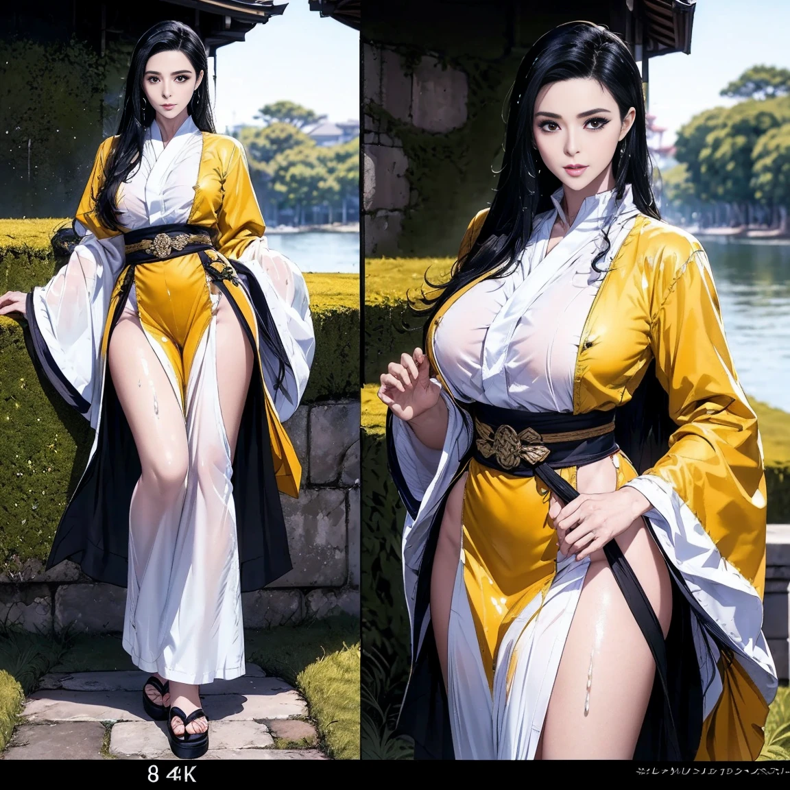 femele，frontage，the breasts are large，Protruding ，Pure，Yellow people，Long black hair shawl