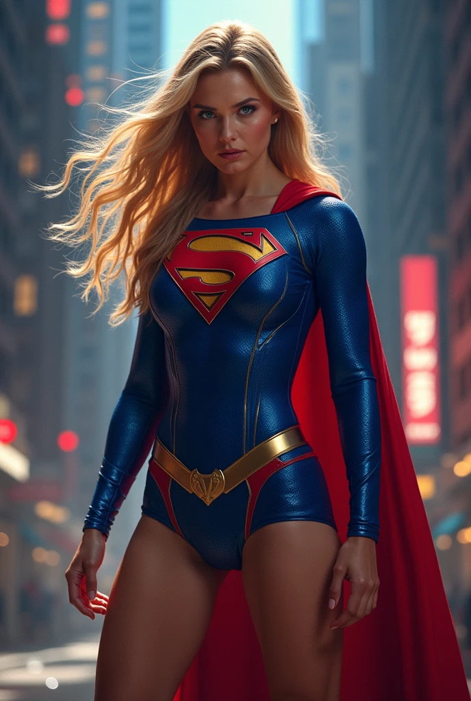 supergirl costume, a photo of sks woman, ((detailed face)), ((canon m50)), ((award winning)), (High Detail), Sharp, 8k, Cinematic lighting, soft lighting, greg rutkowski, trending on artstation, intricate, gothic clothing top less, victoria secret, naked body, high secondary details of body, crotch, pubic area