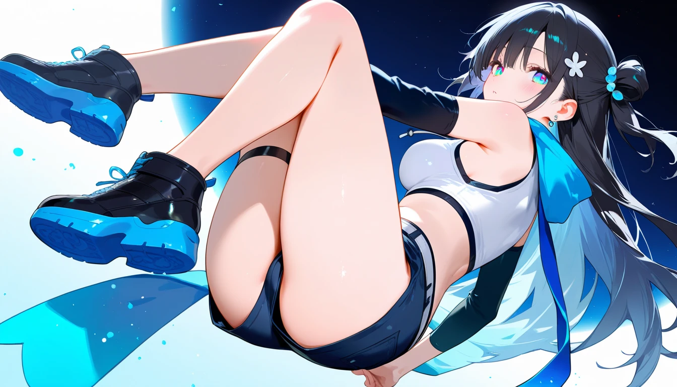 Shirakami Fubuki/(Holographic live broadcast/),glowing eyes, Colorful glowing hair, Wearing a sci-fi jacket, anime style, high detail, Futurism, glowing light, ultra high definition, retina, masterpiece, precise, anatomically correct, textured skin, Ultra-detailed, high details, high quality, Award-winning, best quality, high resolution