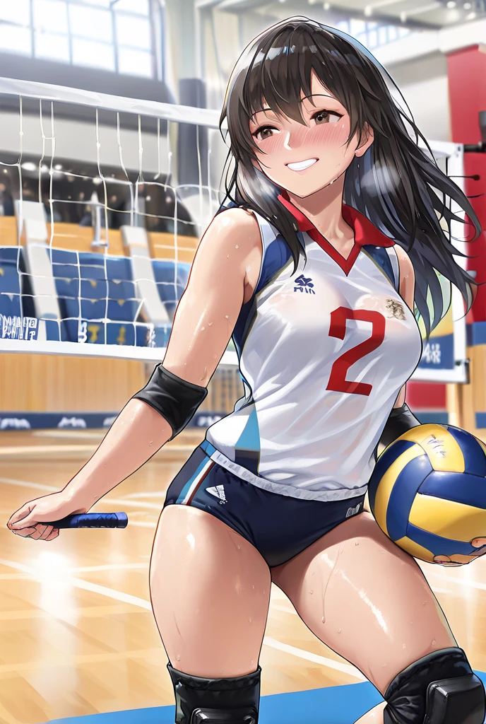 Middle School1Grade 12 years old beautiful girl Black Hair Big Breasts Shortcuts volleyball Bloomers