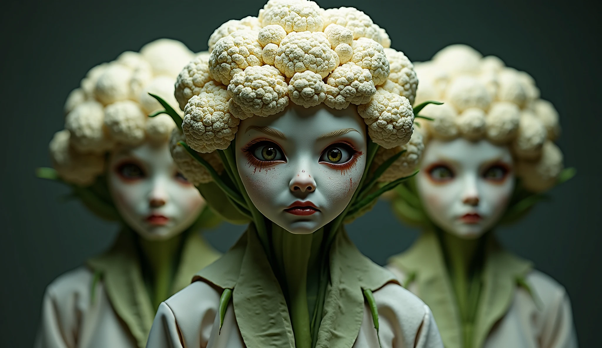 The face of a woman made of vegetables,surrealism