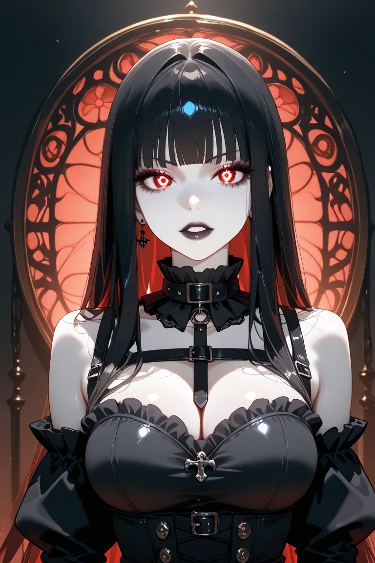 masterpiece, best quality, Gothic aesthetics, 1 in gothic clothing、Girl with heavy black makeup, Gothic world, Gorgeous,