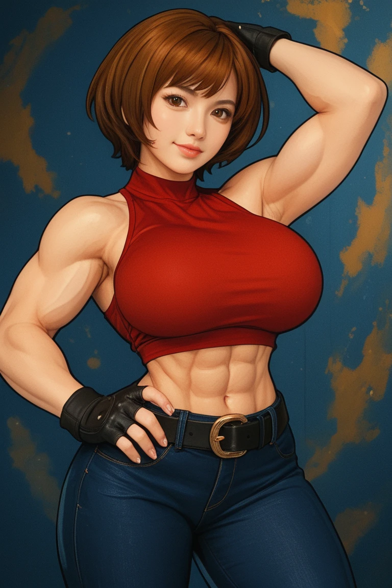 pretty woman, (1girl:1.3),
Peplum Top,
Brown highlights hair,
Pixie cut,
High-waisted shorts,
rubenesque, pinup,
cowboy shot, standing , in a retro-futuristic setting, atompunk style,white background, blank background,, (Extremely Detailed Oil Painting:1.2), glow effects, godrays, Hand drawn, render, 8k, octane render, cinema 4d, blender, dark, atmospheric 4k ultra detailed, cinematic sensual, Sharp focus, humorous illustration, big depth of field, Masterpiece, colors, 3d octane render, 4k, concept art, trending on artstation, hyperrealistic, Vivid colors, extremely detailed CG unity 8k wallpaper, trending on ArtStation, trending on CGSociety, Intricate, High Detail, dramatic, absurdes