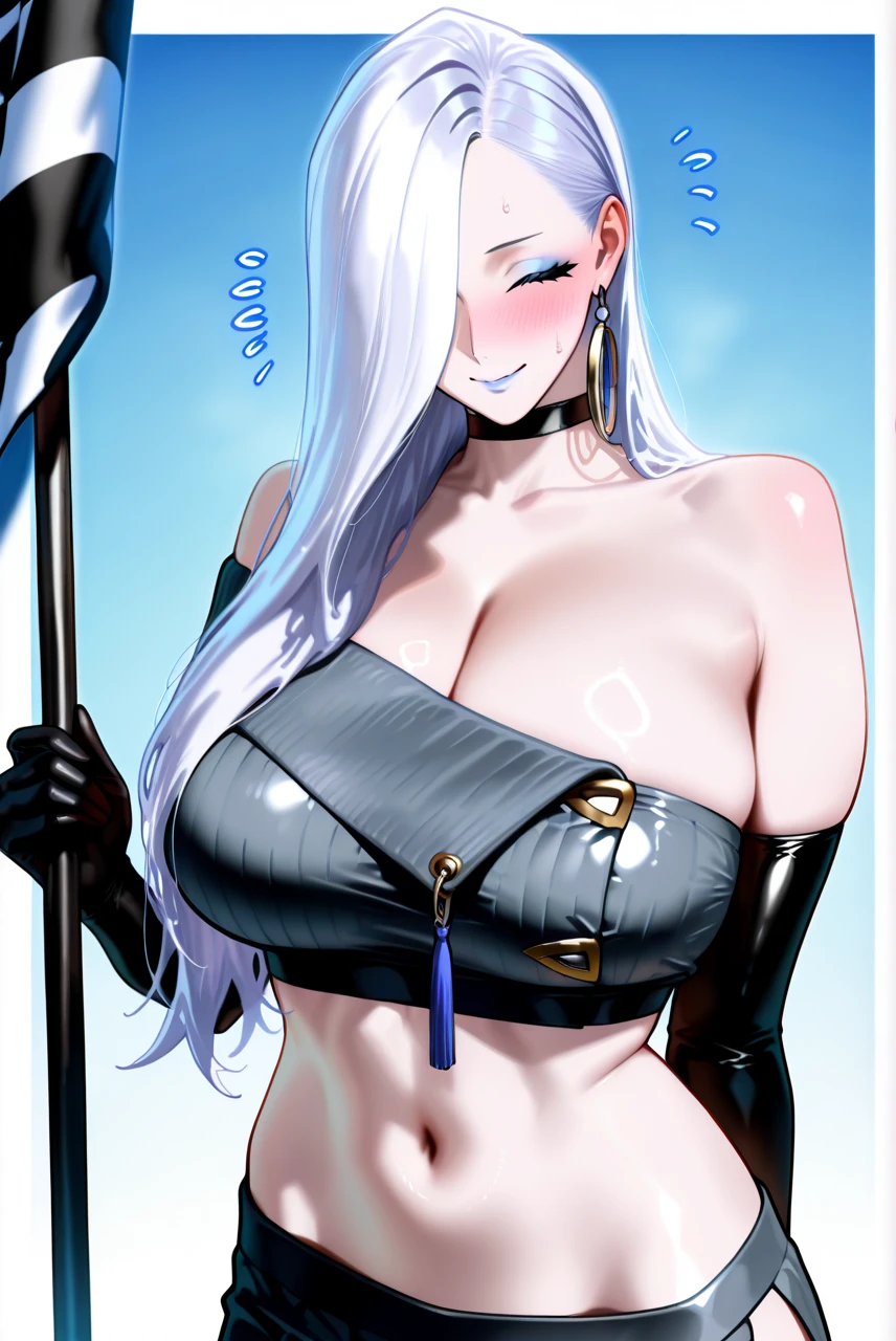 Anime girl with black gloves and purple hat, hajime yatate, ahegao, ahegao face, from girls frontline, gapmoe yandere, heavy gesture style closeup, by Kamagurka, Anime moe art style,dropping saliva,Powder blue popsicles,Melted popsicles,Hair ,Long tongue,Single horsetail,The melted popsicle falls on the chest,love heart,Insert the popsicle into the chest,Place your hands on your chest,Suck onsicles,Exhale the mist,Get wet,Sweating profusely,Popsicles in his mouth,teardrop,Oral sex