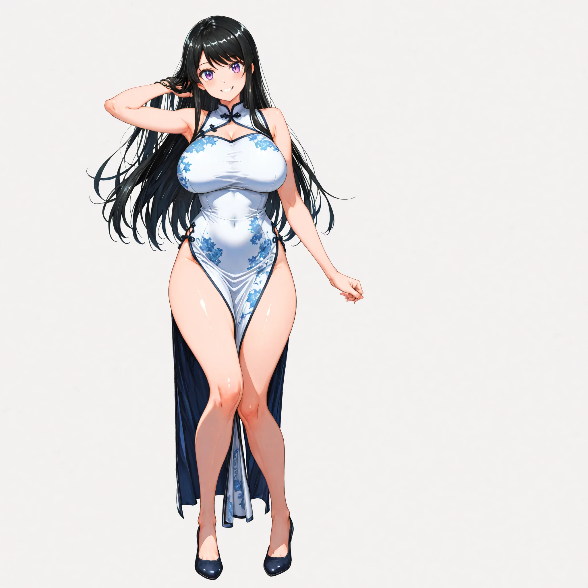 inspired character design, , simple background, 1girl, solo, plain background, professional character design sheet