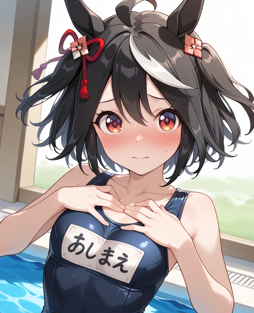 6 year old Japanese girl naked,Open-air bath,Cool,Shaved,Close-up heart-eyes excited ahegao face'Eyes wearing silver-white mirrored lens sunglasses、I looked at the world reflected in the lenses of my sunglasses..(Side Pony,Colorful Hair),
