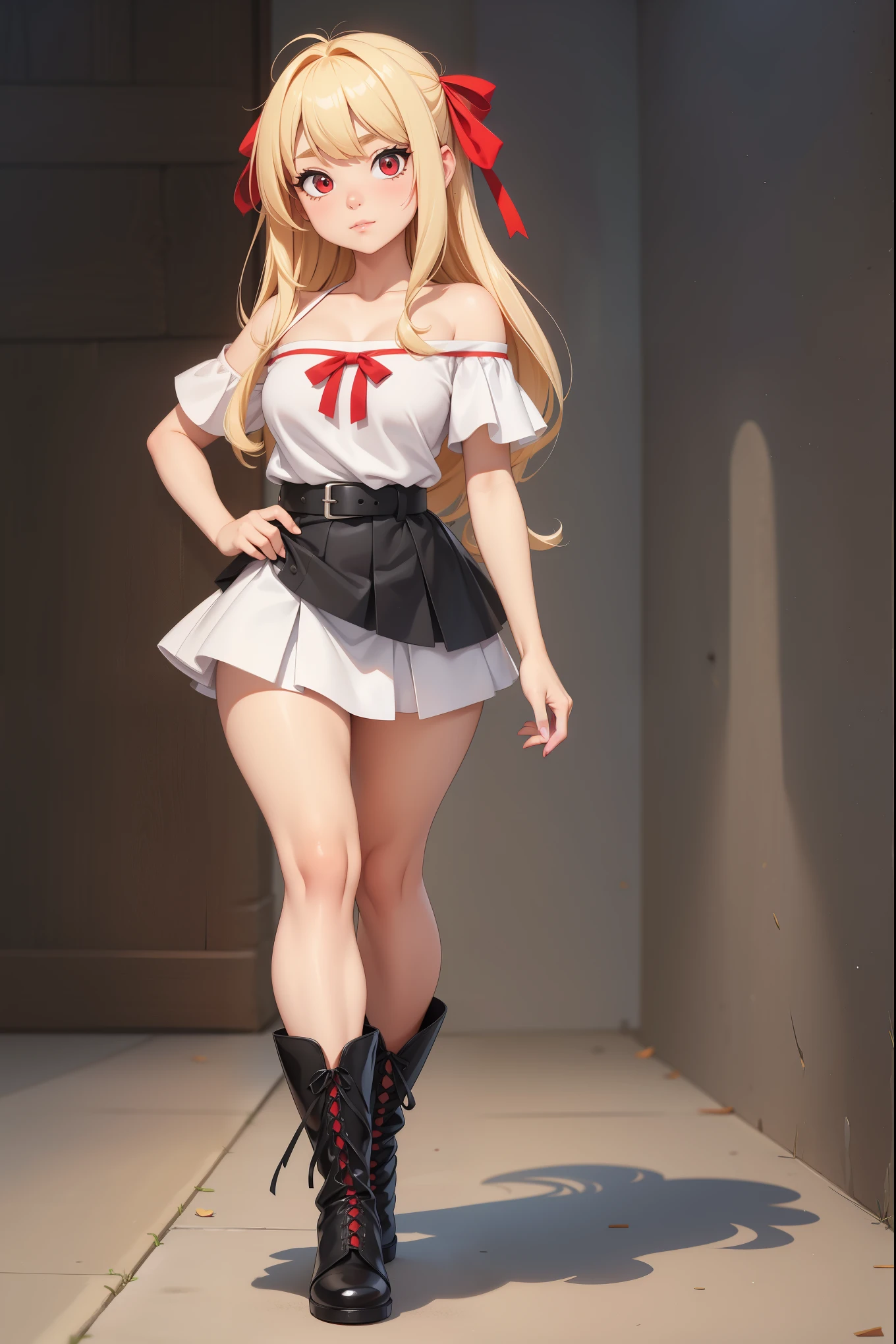 One girl, Super Skirt, Blonde, Dancer,, masterpiece, highest quality, Very detailed