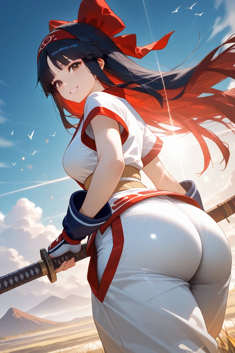 (((tmasterpiece))), 4K 分辨率, highly detailed, (((Very detailed eyes))), detailed back ground, cinmatic lighting, Crystal clear eyes, high qulity, A high resolution, Hyper-detailing, 8K, best qualtiy, 1girll, 独奏, shadowing, The light from the back window is backlighted, light particules, Thick lashes, Wide sleeves, thick thight, (tmasterpiece:1.3), (best qualtiy:1.2), (super fine illustrations:1.2), (tmasterpiece), high qulity, high detal, (独奏:1.4),(Circular image)), 1girll, Kamiasto ayaka, ssmile,Be red in the face,Keep one's mouth shut,Thick,Traditional Japanese-style house,from the above,Fingerless gloves,cow boy shot,