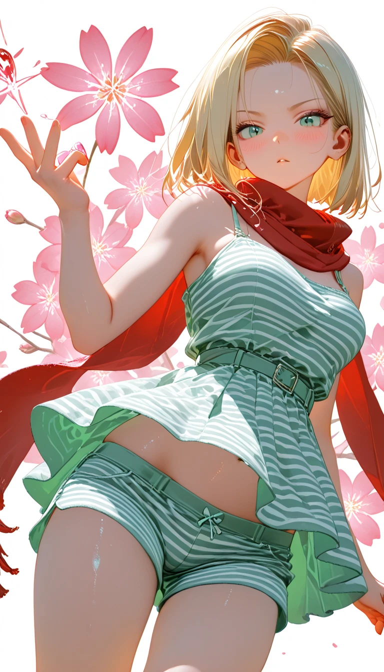 masterpiece, best quality, flat colors, 1girl, 19yo, (slim), long straight hair, (girl wearing a short skirt), (From below:1.5), (From behind:1.1), (up skirt:1.5), topless, nipple, blue sky, bright, vibrant colours, watercolor