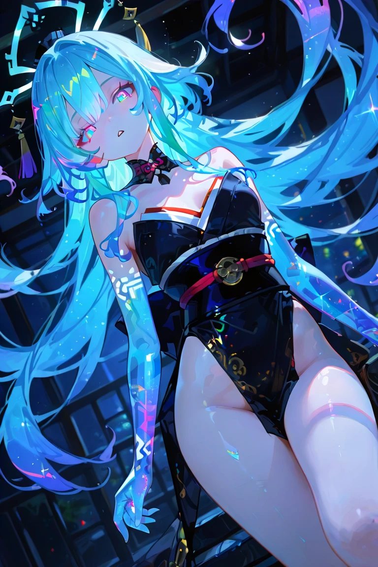 hatsune miku, 1girl, solo, long hair, hair, twintails, aqua hair, short sleeves, multicolored hair, aqua eyes,highest quality ,best shadow,Super beautiful CG, 1girl, closed eyes, (shot from above), breasts, tears:1.2, open mouth,lying, medium breasts,wet,stomach,
((black jellyfish clinging to the girl body1.05)), ((black slime on body:1.05)), black jellyfishs,see-through:1.5, thin slime,(((1 black jellyfish))),(dark cave:1.4), full body, bangs, barefoot, bare arms, collarbone, feet, thighs, lying,navel, hair between eyes, tears, wet, wet hair,partially submerged:0.5, foot out of frame, Slime censor, convenient censoring, steam_censor, (steam:1.5), out doa,fog:1.4, black water effect:1.2,
((underwear:0.000000001)), (girl trembling with climax:1.5), expression of despair, expressionless,bare- shoulders,liquid falling from mouth, slime falling from mouth,(See-through:2.0)
,shoot from side,