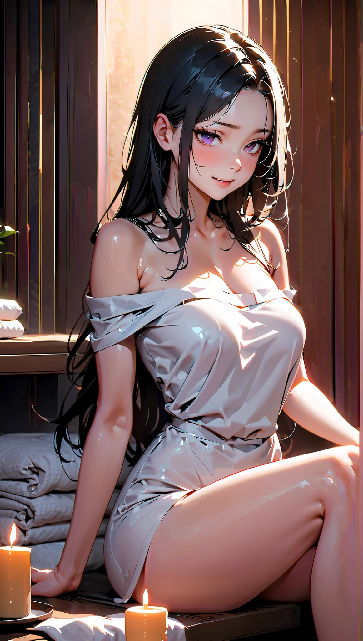 (Highest quality,4K,High resolution,masterpiece:1.2), (Very detailed), (Slender beauty)(Age 27)whole body,female masturbation,最高masterpiece,Cinema Lighting,spread legs,masturbation,