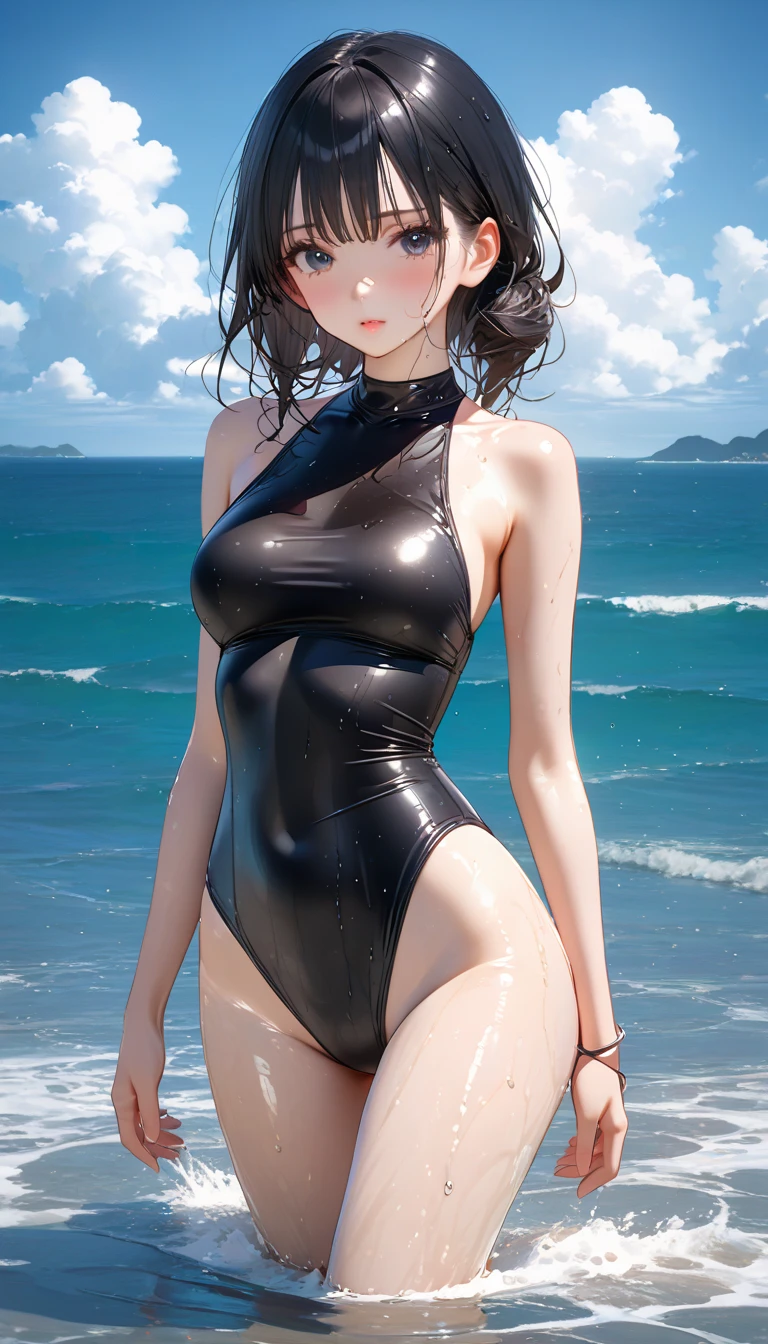 ((Top quality, 8K, masterpiece: 1.3)), 1 Girl, Cute Japanese woman emphasizes slim abdominal muscles: 1.3, (Feel free to hairstyle, Standard breasts: 1.2), uniform: 1.2, 1 Boyle, Cute Japanese emphasizes slim abdominal muscles: 1.4, (Feel free to hairstyle, Standard breasts: 1.2), : 1.2, beach, Super detailed face, delicate eyes, Double eyelids