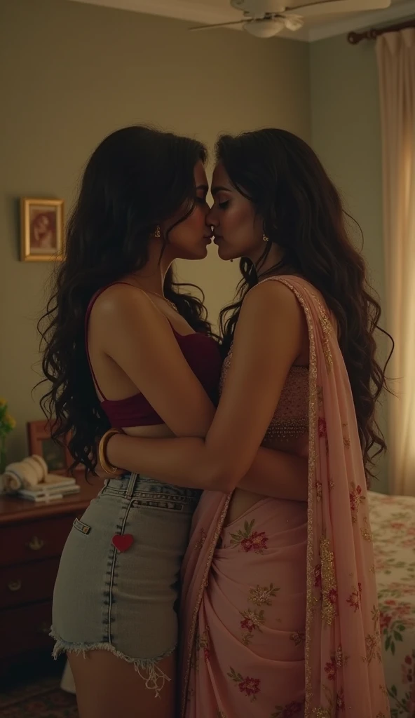Hot Indian girl kiss, lip pink, close , hot