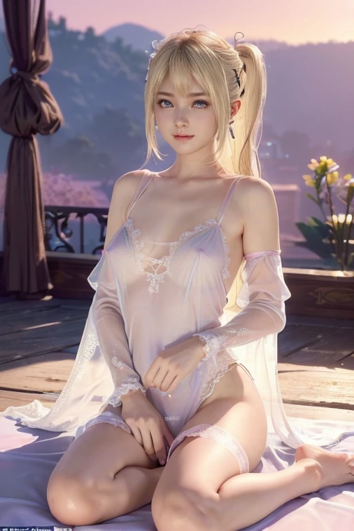 ((front view shot)), ((A very cute girl sitting on floor, and wearing a white silk extreme micro string, a loincloth of white silk string, In a beautiful park)), ((smug look)), ((Wearing a white silk swooping shirt: 1.5)), (Big breasts :1.4), (Open her legs), ((Public Hair)), Wearing white wet panties, 8K, Raw photo, (highly detailedskin:1.2), Photography, masutepiece, Best Quality, (Beautiful Caucasian girl with beautiful gorgeous bright blonde hair, White skin, Beautiful soft big