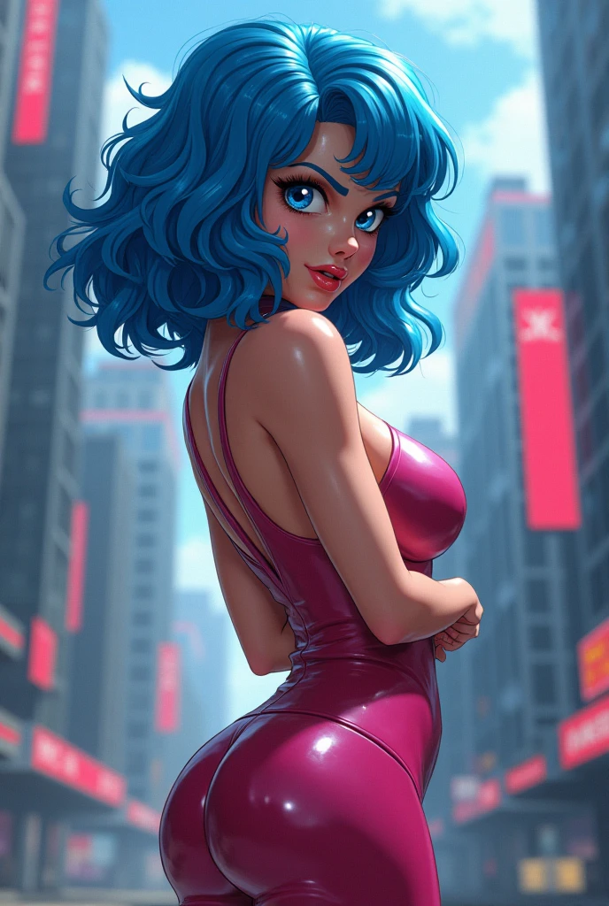 digital painting, 1girl, woman, scifi, miner, full body, wearing skin-tight uniform, bombshell hair, polished color:peachpuff metal hair, Stacked Bob, soft body, wide hips, narrow waist, medium breasts, korean, infinite,celestial scifi megacity outside of reality<lora:EnvyBluesXL01:1>