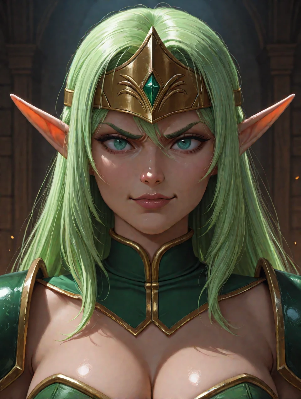 elves inside the metaversegorgeous, intricate, dark, highly detailed, sharp focus, intricate concept art, digital painting, ambient lighting, 4 k, hdt, artstation trending on gsociety, trending on artstationhq, trending on deviantart, professionally post - processed, wide - angle action dynamic portraithyperdetailed, hyper quality , women, green hair