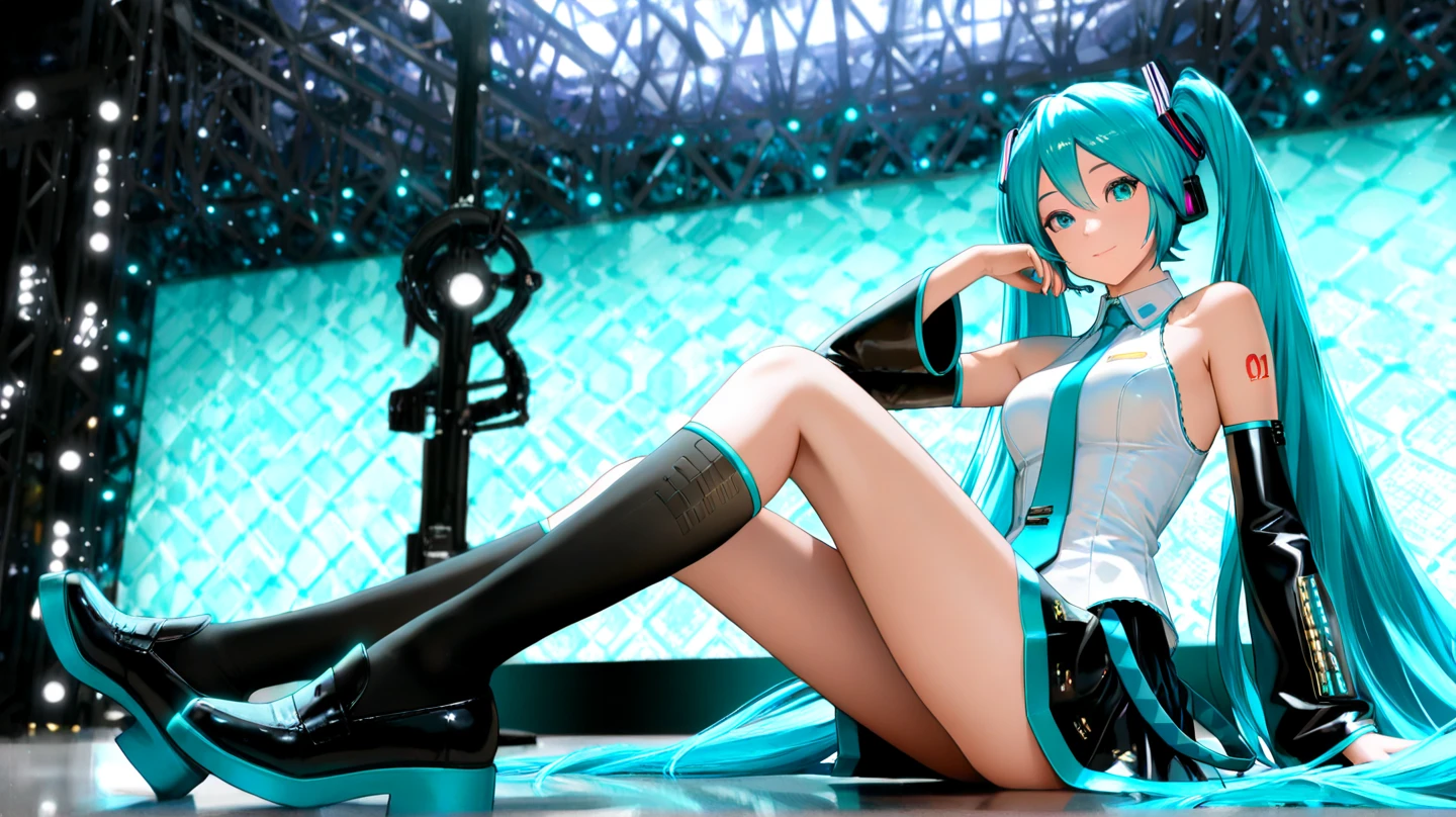 There was a blue-haired woman sitting on the windowsill, trending on cgstation, Hatsune Miku cosplay, Os amigos, sakimichan hdri, mikudayo, rendered in sfm, photorealistic anime girl rendering, 3 d anime realistic, Smooth anime CG art, Hatsune Miku, 8k render”, anime styled 3d, Photorealistic anime