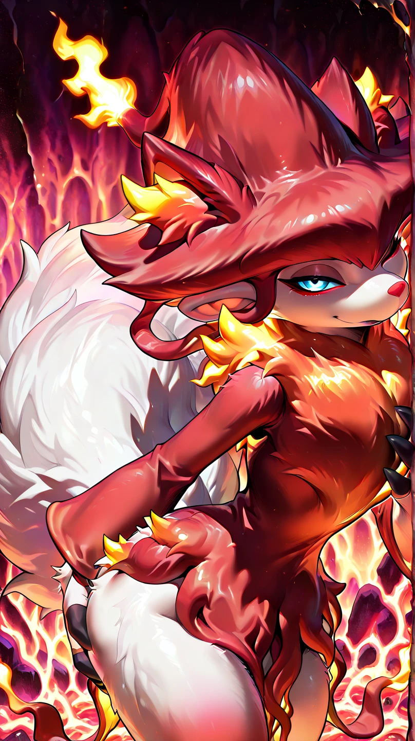 By zinfyuu on pixiv,by twistedscarlet60, uploaded on pixiv, by fluff-kevlar, (masterpiece), (best quality), (anthro furry:1.3, snout:1.2, anthro:1.3, furry:1.2, solo female:1.2),BREAK,pokemon, lycanroc, lycanroc midnight,nude, sfw ,:o, kiss me, close up photo of lycanroc