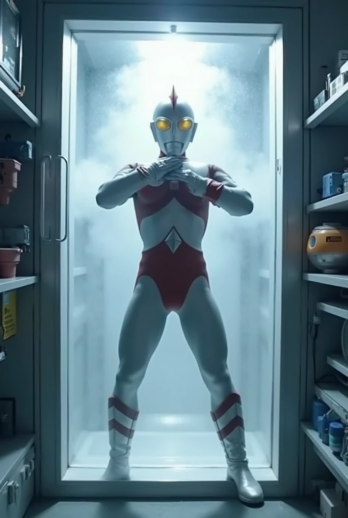 1 man, solo, 4k, 8k, ultraman taro pin up, photo realistic, bara, nude, naked body, slim body, human skin color, hairy body, head only ultraman taro with naked human body, small penis, shower room