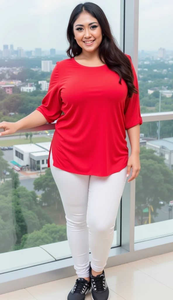 there is a woman posing for a picture in a round neck blouse and saree, thick thighs, thick legs, skinny waist and thick hips, 21 years old, ayahausca, 2 2 years old, lorena avarez, 2 9 years old, 2 7 years old, full body picture, 2 3 years old, thick, 2 0 years old