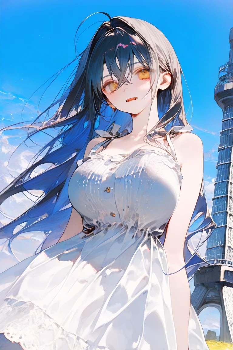 Anime character (big) in white apron and black hair, Azur Line style, fleet series style, Pixiv 3DCG, Ahegao, Cushart Krenz, anime Moe Art Style, from Azur Route video game, biomechanics oppai, highest ranked on Pixiv, best quality, 8k HD, thigh gap, half nude