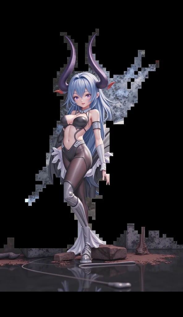 Close-up of a woman with a body like a dragon, good smile company fantasy, mika kurai demon, Lamia, a beautiful succubus, dark sorceress full view, Succubus, pvc figurine, demon anime girl, mara demon, pop up parade figure, dark sorceress fullbody pose, mystical anubis valkyrie --auto