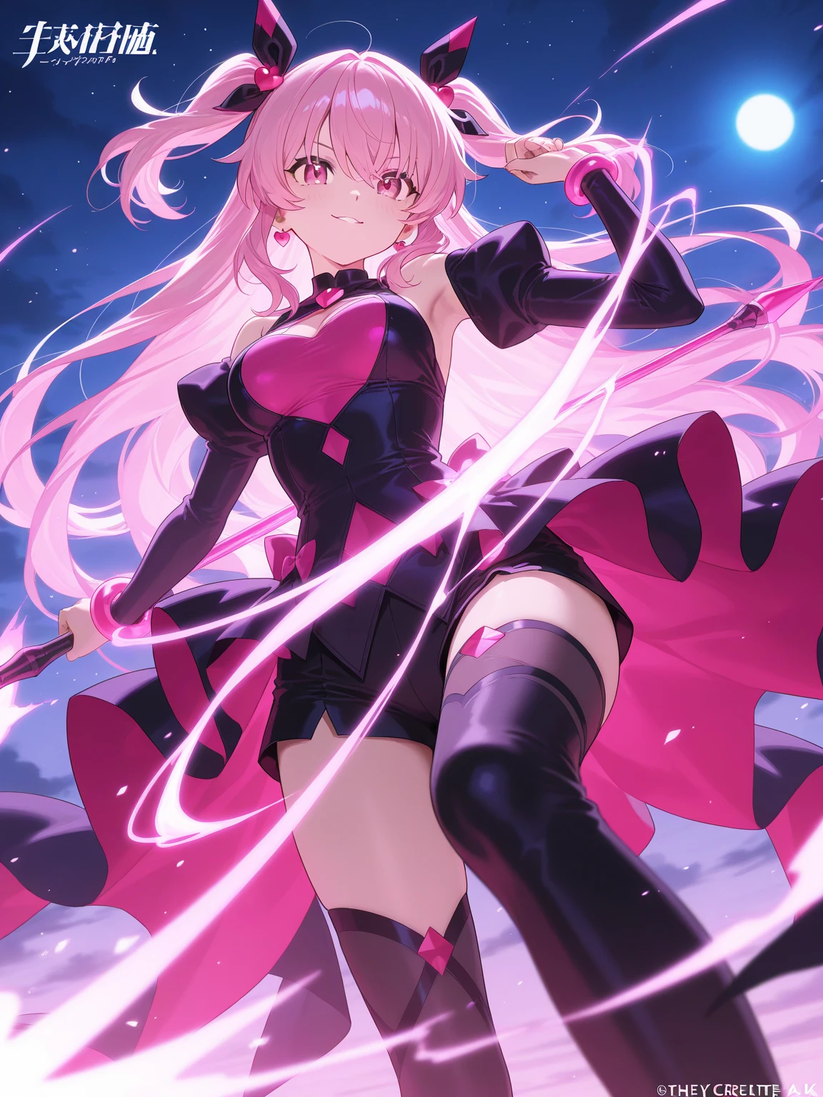 masutepiece, Best Quality,Sleeping on my back on the bed,show your boots,thigh high boots,globe,Strange thieves,Elegant, 1girl in, well-muscled,Cute, blushed, Looking at Viewer, frombelow,Pink mini skirt, jail,Blue eyes, Beautiful eyes, Beautiful background, light Particle, Sun rays, Dramatic Lighting, Outside, shiny, Realistic, masutepiece, Best Quality, Ultra-detailed, Detailed, Scenery, Beautiful detailed eyes, detailed hairs
