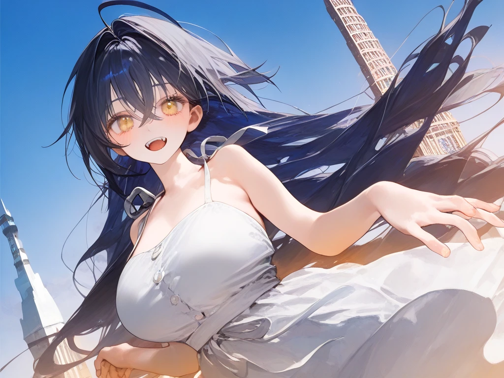 beautiful girl、Grinning face、Tan Skin、Open up