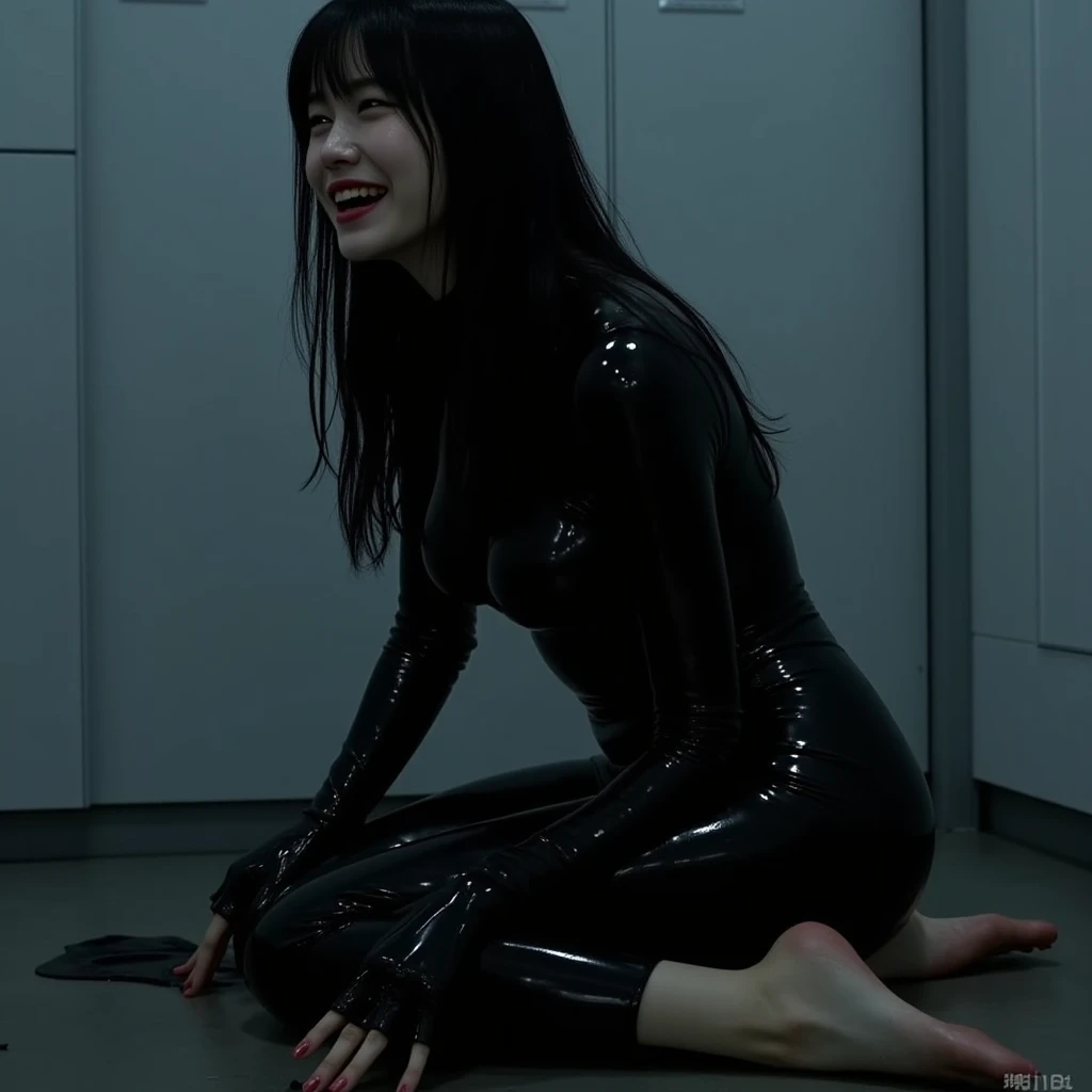 (8k, RAWphotograph, Highest quality, masterpiece:1.2), (Realistic, photo-Realistic:1.4), Very detailed, photograph,((Highest quality)), ((masterpiece)), (Genuine), Full Body Shot,(((A Japanese man lying face up on a pile of garbage:1.2,beautiful,26 years old))),Very Short Hair,(((Red sleeveless knit:1.4))),(((Black enamel tight skirt:1.4))),((Dark brown pantyhose:1.7)),((White patent leather boots)),Clothed sex,Climax state,close your eyes,(((Semen scattered all over the body:1.6))),(((Raise both knees,Spread your legs wide to show your crotch:1.3))),(Love juice seeps out from panties covered with stockings:1.5),((Torn Stockings)),((Clothes are stained with a lot of semen:1.8)),(((Torn knitwear))),(((Torn Skirt))),Dark Back Alley,(There is a lot of rubbish scattered on the ground:1.4)