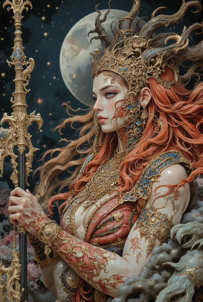 Lois Royo, (Award Winning Digital Artwork:1.3) of (Masterpiece:1.3),(Energetic:1.3) intricate details, hyperdetailed, (close up:0.5) ,CGSociety,ArtStation,(Fujifilm Superia:1.3) beautiful, ginger, sitting in chair, <lora:luisRoyoAndWoman_1:0.6>