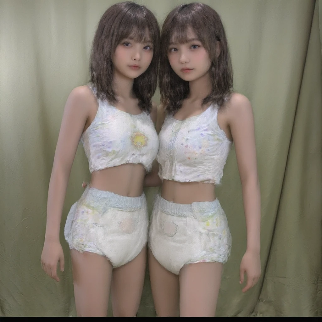 High-level, 8K Masterpiece TopQuality, Ultra-detailed CG, Absurd detailed wallpaper, PerfectLighting, Extremely detailed (((Personifying " Charlie's Angels " as a KAWAII Girl))), Characteristic Items, aesthetic LifeLike Rendering, MysticSight,
Haze Tyndall Scattering, (Studio GRAY Background with (Oodles Dazzling RainbowColorParticles (BokeH))), (((Assfocus)) RoundlyButts ThighGap), (Exposed:0.66) 🔞 BREAK (Acutance:0.8), (NOGIZAKA FaceVariations) Extremely Detailed very KAWAII FaceVariations, Childish CaptivatingGaze ElaboratePupils Detailed Eyes with (SparklingHighlights:1.28), (Voluminous LongEyelashes:0.88)、Glossy RedLips with beautiful details, CoquettishTongue, RosyCheeks, Radiant PearlSkin with Transparency, Glowing DowneyHair . { (Dynamic LifeLike expressions:1.4) | (:d) }, (large eyes:-1) . Corrected BabyLike hands, (((Corrected Baby Like hands))), presentingpanties,panties, holding,holding panties, (Long finger:-1.4)