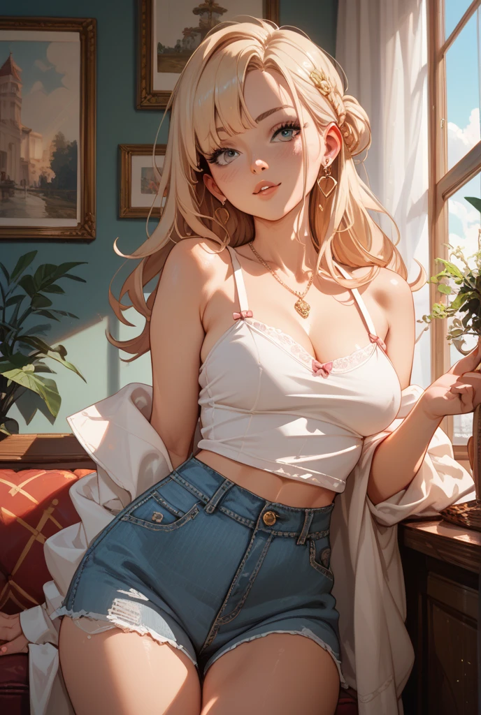 melancholic, quiet, calm, bright, masterpiece, best quality, 1girl, (JinxLol: 1.2), (ultra photorealistic:1.3), (masterpiece: 1.4), best quality, ((realistic)), high quality, ultra detailed, ((real image)), ((realistic skin)), ((realistic face)),(illustration: 1.05), (beautiful:1.05), (beautiful:1.05), (beautiful detailed eyes:1.05), (cinematic light:1.1), full body, accurate proportions, 18-year-old girl, skinny model lying next to bed, multicolored hair fluttering in the wind, tulle, long legs, feet slightly open, buttocks, blush, shyness, collarbone, abdominals, double weave, beautiful and delicate face, fair skin, real skin, (face detail), pores, ultra high resolution, 8k, parameters Best quality, masterpiece, super high resolution, (Realistic 2.0), Read more, detailed skin, transparent panties, wide smile, white teeth, full voluminous hair, perfect and good thoughtful eyes, girlfriend, beautiful, beautiful, flowers, studio lighting, expensive interior, pillows, strawberry print, watermelon print, transparent raincoat