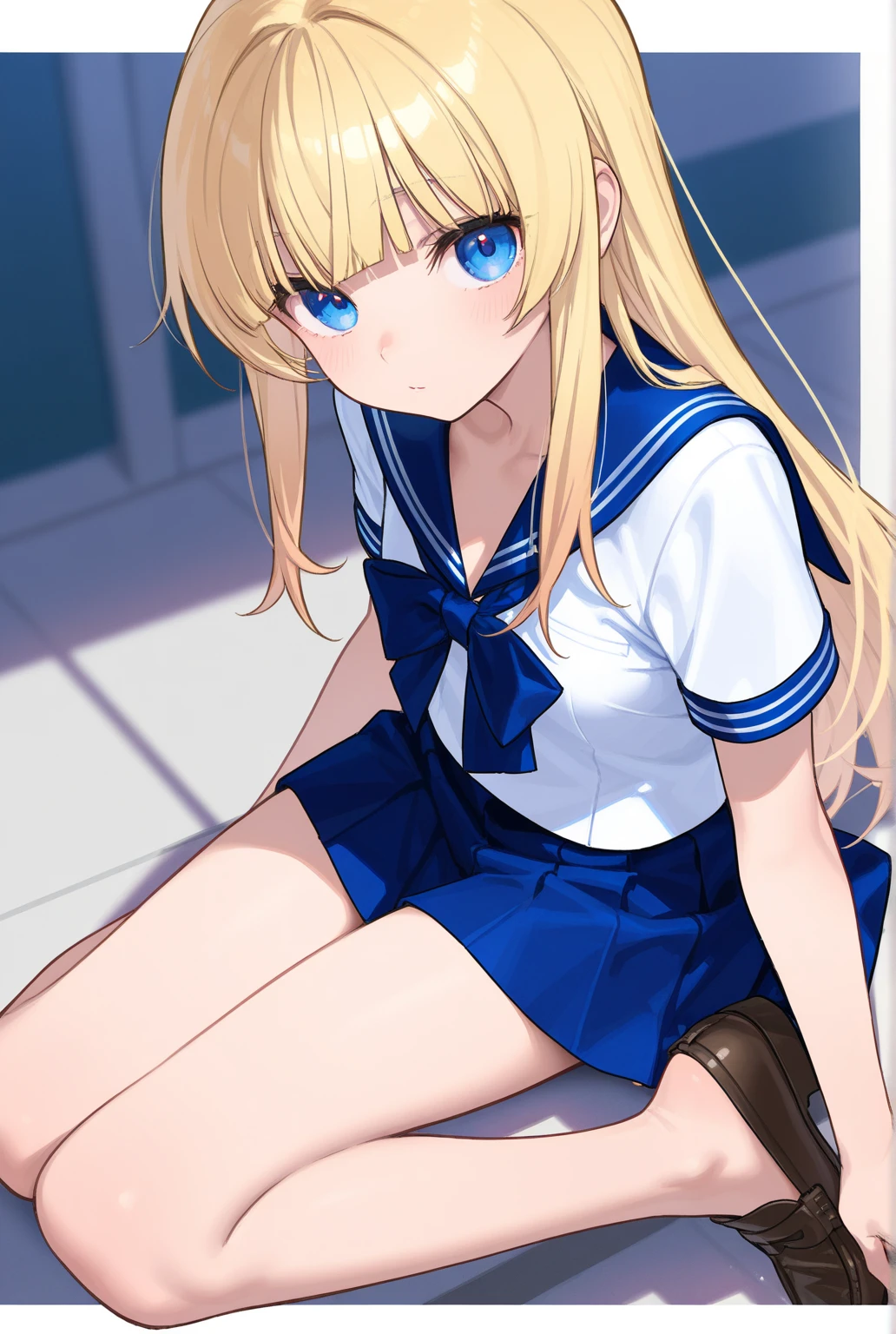 (Heavy makeup:1.3),16 years old,smile,blonde,Wave Long,Japanese,White shirt, Thailand, Pleated skirt, Micro Mini Skirt, loafers, whole body,Beautiful thighs,Sitting,(Real schoolgirl:1.3),(Honor student),Classroom during lesson,Spread your legs,blue eyes:1.1,necklace、bracelet,(Riding on top of a guy and having sex:1.6),(Insert Penis:1.5)
