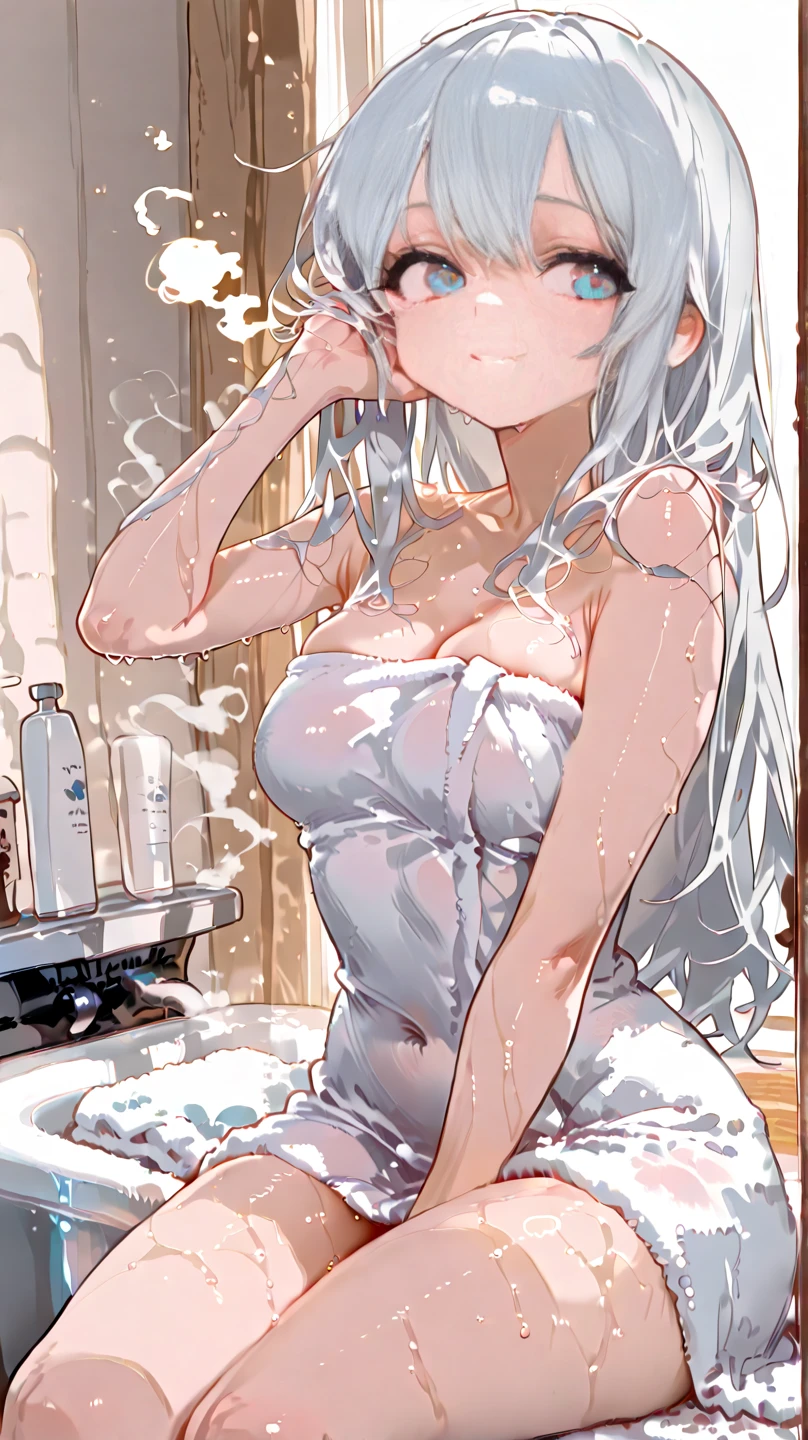highest quality,wonderful,finely,extremely detailed CG Unity 8K wallpaper, (1 girl, blue eyes), (huge breasts:1.2), (black school swimsuit:1.3), (bare shoulders:1.1), (clavicle:1.1), (semen:1.2), (loli:1.2),(sperm:1.2), (zettai ryouiki:1.2),(constriction:1.2), (Are Standing:1.2),(Nipples),(Nipples visible),  ((cum,sperm,semen)),(((cum on face))),((ejaculation semen)),((ejaculation cum)),(((bukkake))),silver hair,arms up,armpit,locker room,(((cum on body))),(((sukumizu)))