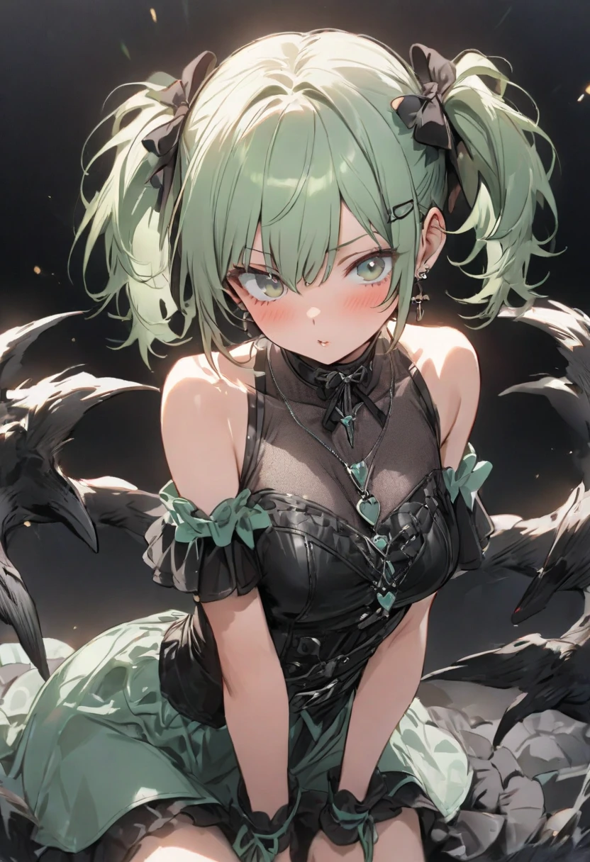 werewolf girl, ((fluffy skin)), paws on foots, fluffy fur on body, ((fangs)), ((claws)), tight slim crop top, cleavage, decolette, huge metal bracelets, huge metal collar, high over-the-knee boots, light green extremely_detailed_(lacy, fur, silk, satin)_(clothing, skirt), (light green clothing), detailed face, detailed beautiful shiny eyes, slit pupils, metallic reflections, futuristic city square, (tatooed, marked)_fit_muscular_body, (((1girl))), portrait, (((full body))), natural breasts, medium length hair, (masterpiece:1.4), (best quality:1.4), 1girl, photorealistic, ultra detailed, ((Real image)), ((realistic skin)), ((realistic face)),(illustration:1.05), (beautiful:1.05), (beautiful detailed eyes:1.05), (cinematic light:1.1), (((Full body))), hair voluminous, perfect and well designed eyes, beautiful and delicate face, fair skin, real skin, (face detail), pores, super high resolution, 8k, parameters Best quality, masterpiece, super high resolution, (Realistic 2.0), More details, detailed skin, beautiful and aesthetic:1.2, fractal art:1.4, 16K, HDR, RTX, Ray Tracing, Radiosity, Anisotropic Filtering, Subsurface Scattering, light green neon, futuristic, vibrant colors, (((seductive laying)))