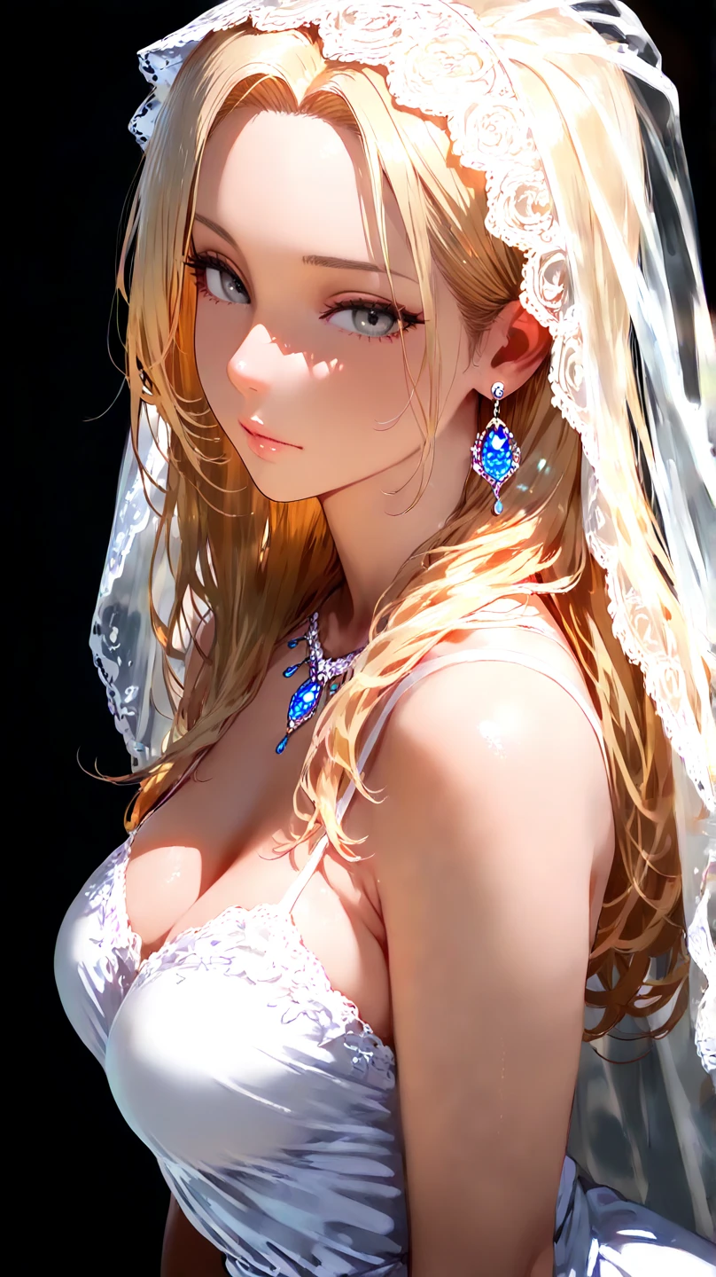 A giri,wedding dress,british queen,blown by the wind,blonde,tiara,bangs bangs,armpit